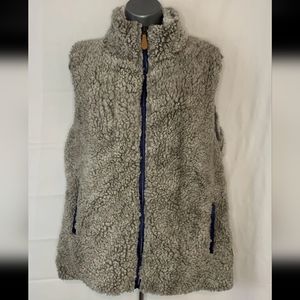 Simply Southern Gray Teddy Jacket with Navy Accents